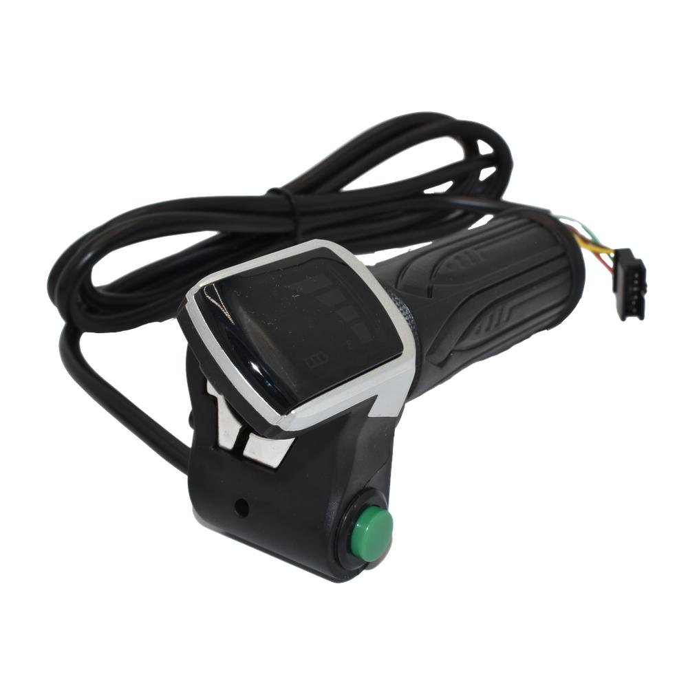 Acelerador de puño con indicador de batería (36V) y botón pulsador – Conector SM